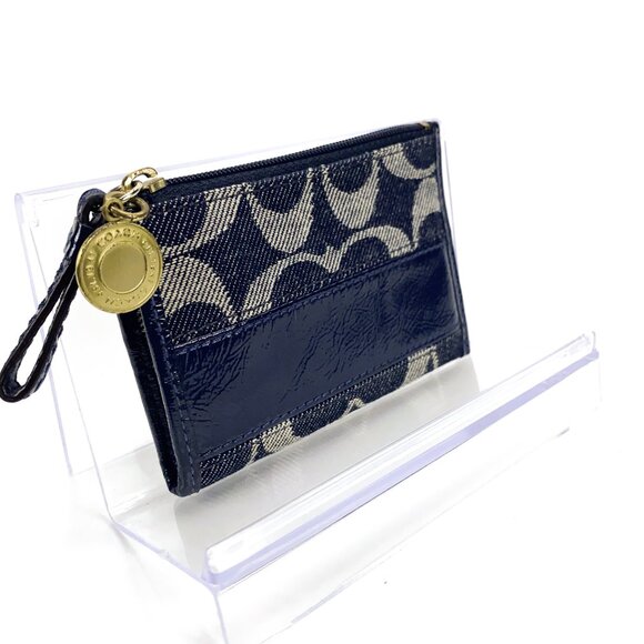COACH Signature Mini Card Case Holder w/Key Ring - Picture 8 of 8